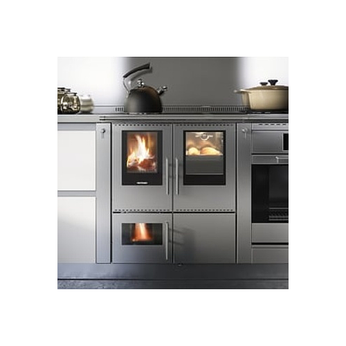 CUISINIERE BOIS CHAUDIERE PERTINGER A FLAMME INVERSEE 100